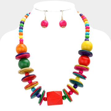 Colorful Wood Necklace