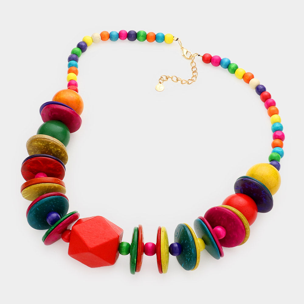 Colorful Wood Necklace