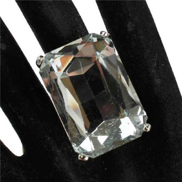 Crystal Chunky Rectangle Shape Stretch Ring