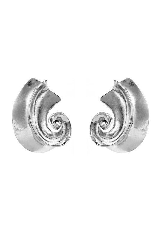 Irregular Metal Spiral Dangle Earrings