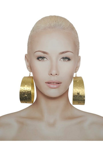 Matt Gold Thick Hoop Earrings