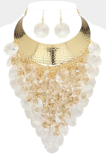 "Chrys" Oversized Lucite Chandelier Statement Necklace!