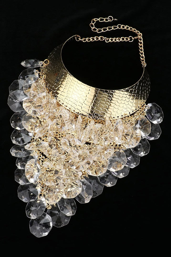 "Chrys" Oversized Lucite Chandelier Statement Necklace!