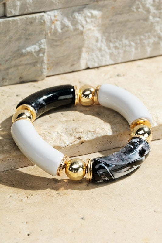 Resin and Metal Beads Bracelet