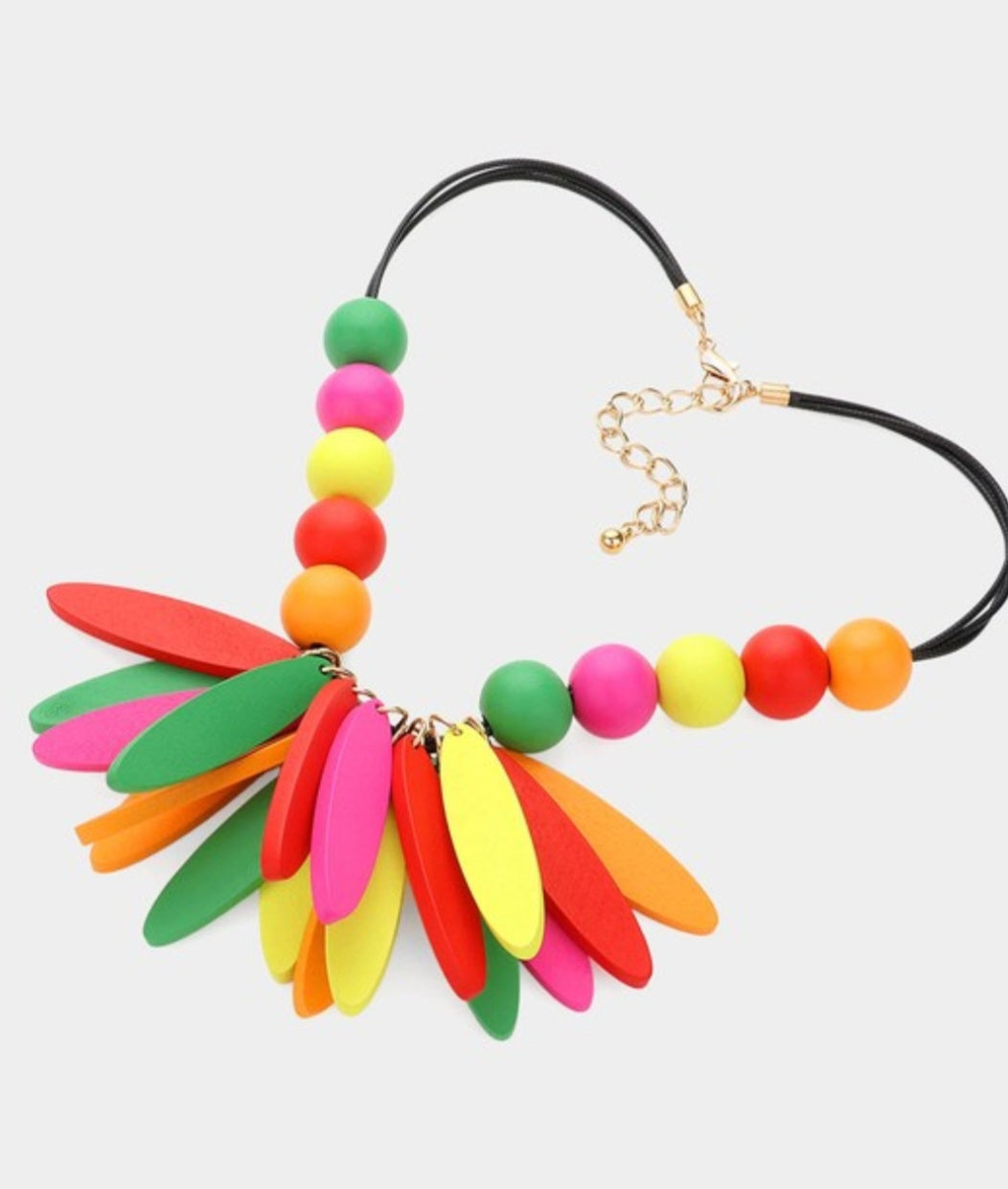 Colorful wood Bali necklace set