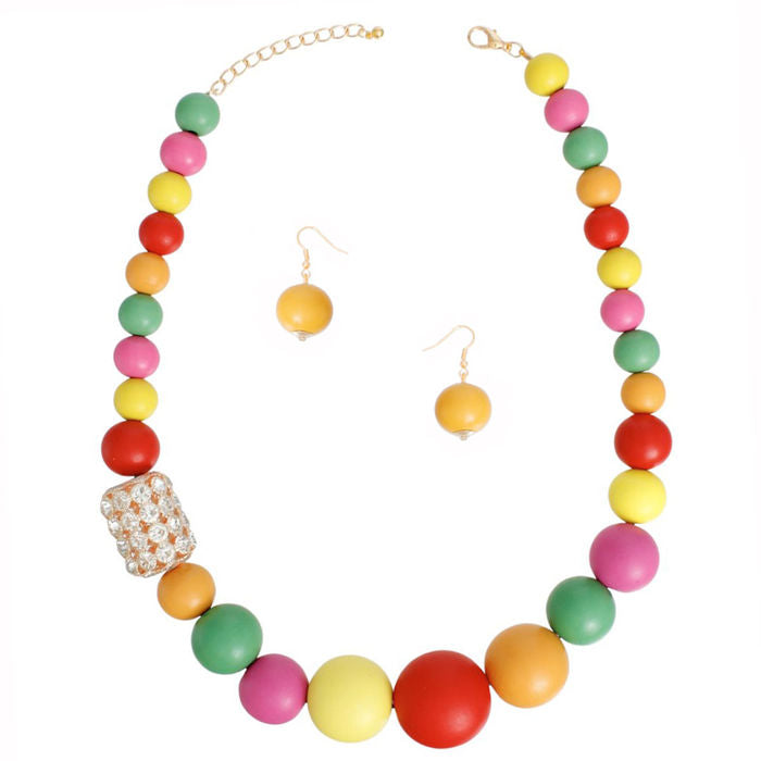 Multicolor Wood Necklace