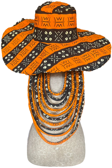 Ankara hat with matching robe necklace