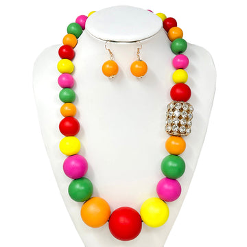 Multicolor Wood Necklace